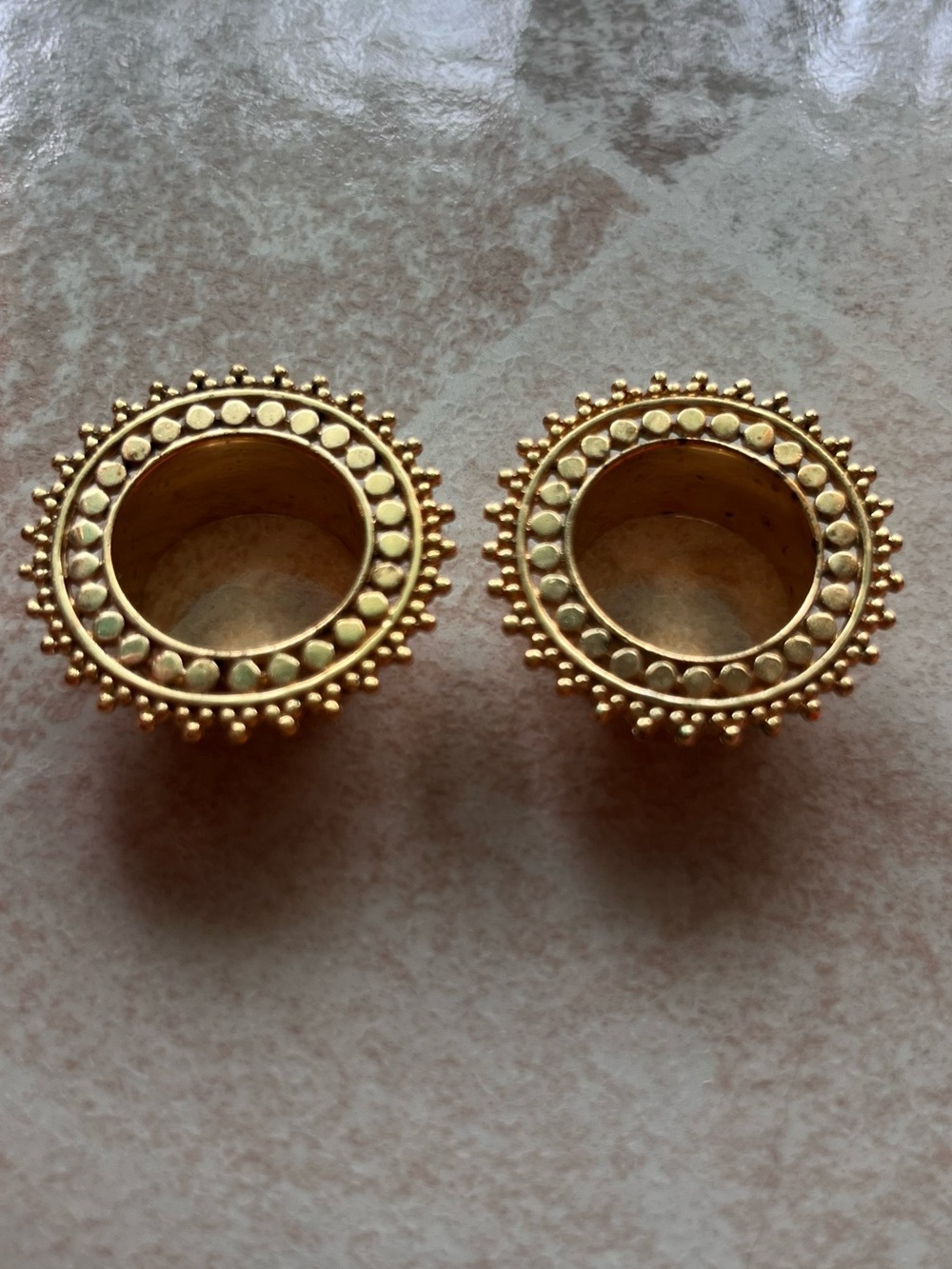 Tawapa Gold Plated Afghan Plugs Double Flare 19mm 3/4”